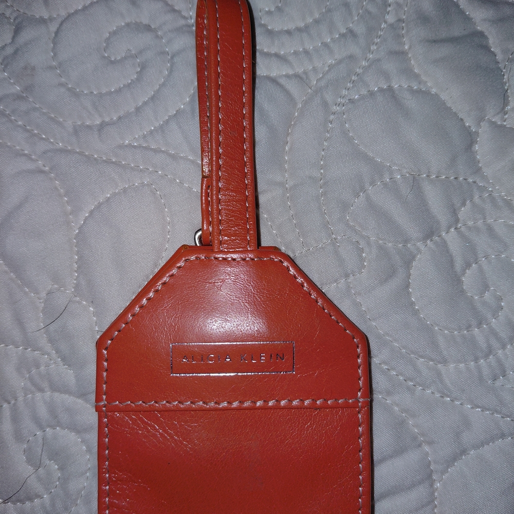 Alicia Klein Tangelo Leather Luggage Tag